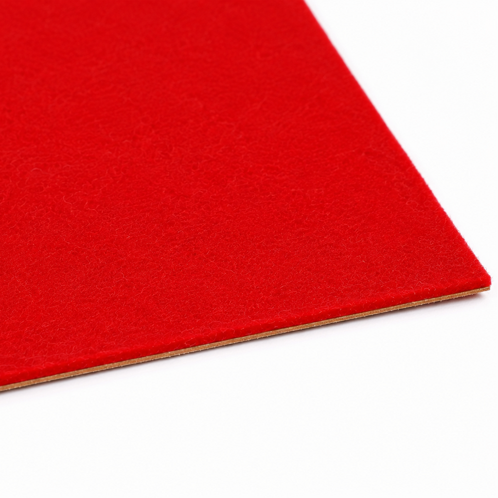Accordion Valve Felt with Leather 3+1 mm – Red 0.1 m2 Sheet – Accordion Repair Material