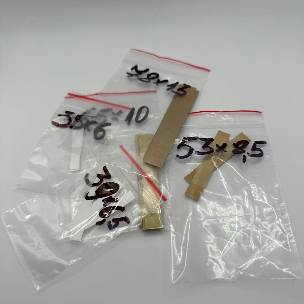 Accordion Reed Valves – Genuine Leather with Synthetic Backing | 10 Pieces | Multiple Sizes | Accordion Repair Parts