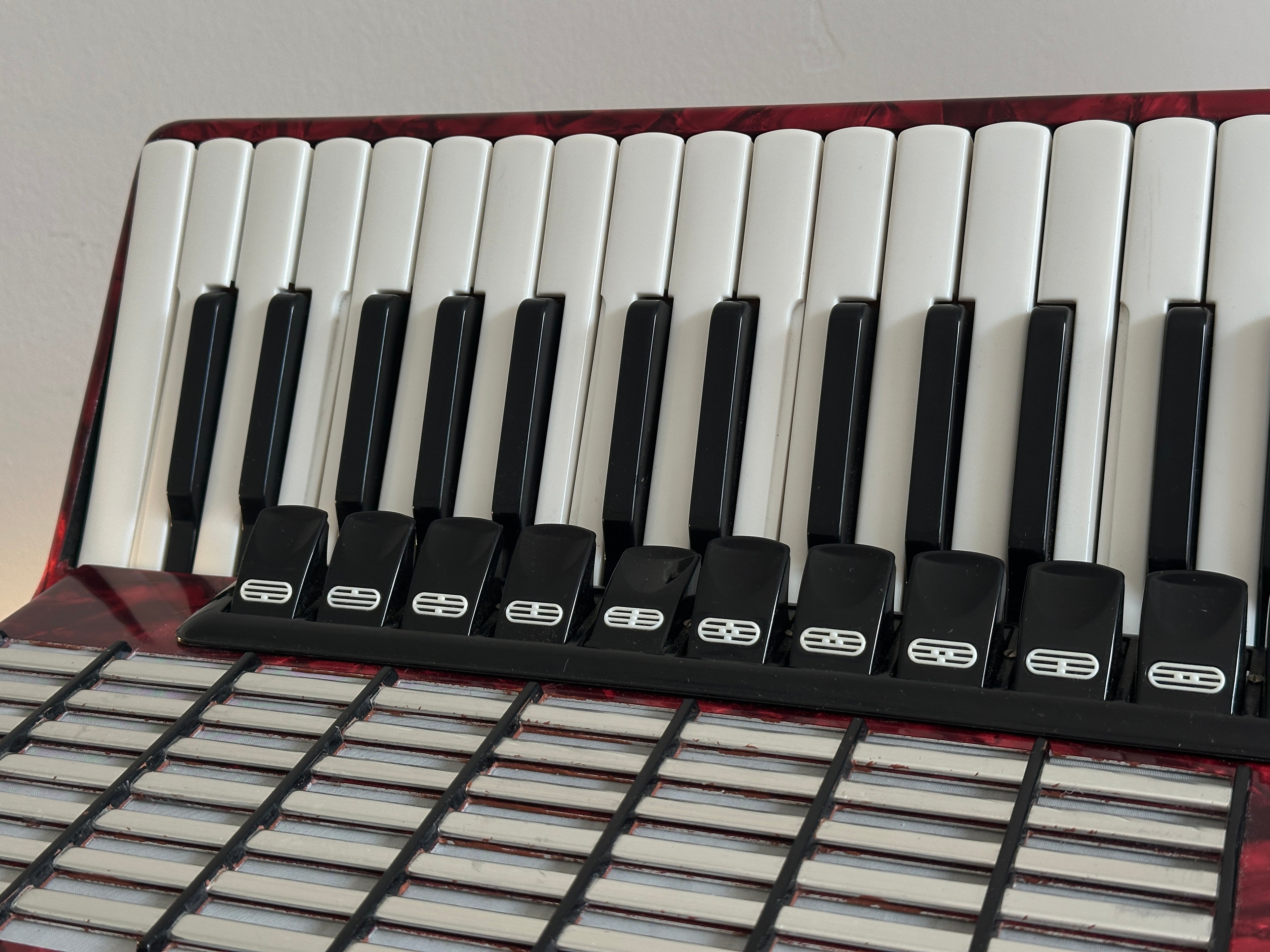 Vintage Weltmeister Stella | Red Piano Accordion 37 Key 96 Bass Made in Germany