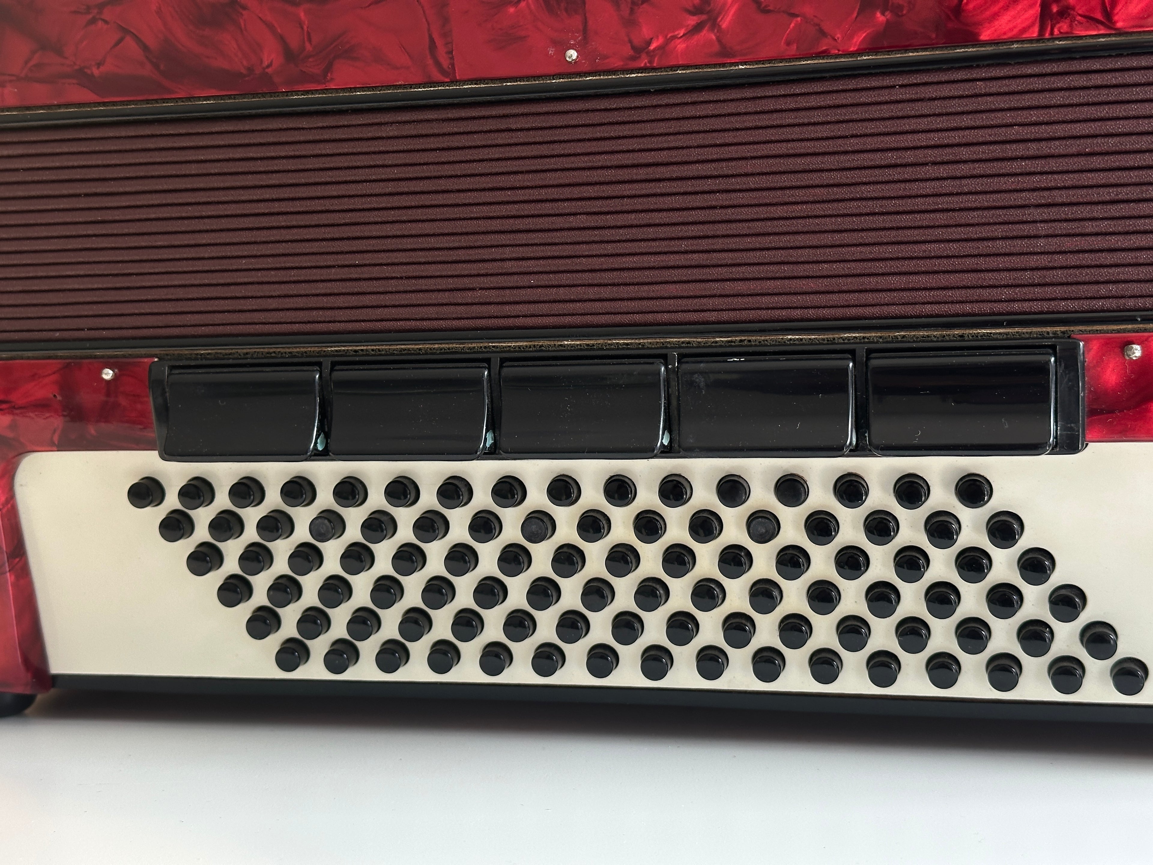 Vintage Weltmeister Stella | Red Piano Accordion 37 Key 96 Bass Made in Germany